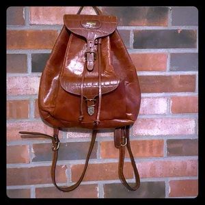 Vintage leather backpack